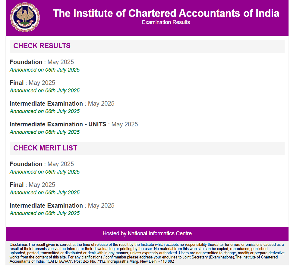icai result

